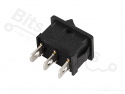 Switch rocker snap-in (on)/off rectangular black (momentary) SPDT